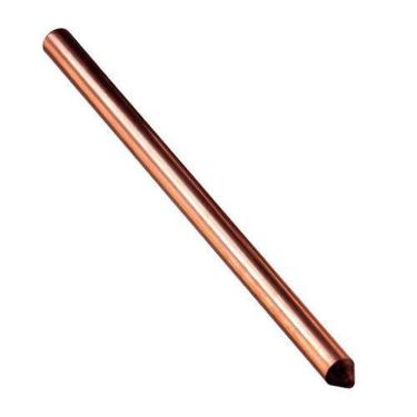 Imagem de Haste Terra 12 e 7mm 1 e 5 Metros Cobreada para Aterramento de Circuitos Elétricos sem Conector Cobre
