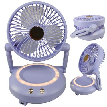 Imagem de Ventilador de Mesa Dobrável 3W 16cm 3 Velocidades Lilás BSL3813 Bivolt com LED Silencio...
