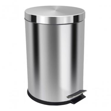 Imagem de Lixeira 30L em Aço Inox com Pedal e Cesto Interno Removível para Cozinha e Escritório Inox