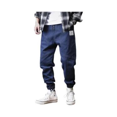 Imagem de Calças Cargo Largas plus Size Para Homens, Jeans Harem Estilo Streetwe