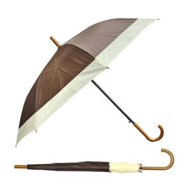Imagem de Guarda chuva sombrinha automático 8 varetas - QUERO PRESENTEAR, Marrom