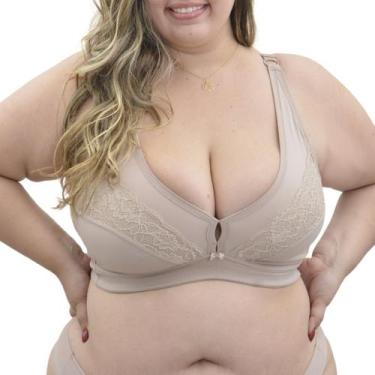 Imagem de Sutiã Estruturado Com Renda Plus Size Vi Lingerie, 54, Chocolate