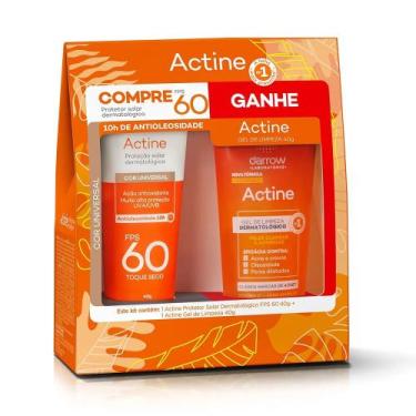 Imagem de Kit Protetor Solar + Gel de Limpeza Actine Protetor Solar Color 40g+40