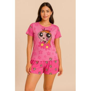 Imagem de Pijama Feminino Roupa Dormir Adulto Estampado Desenho Animado Divertid