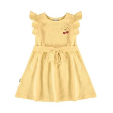 Imagem de Vestido Infantil Vermelho Social Evasê Texturizado Malwee Kids Manga C