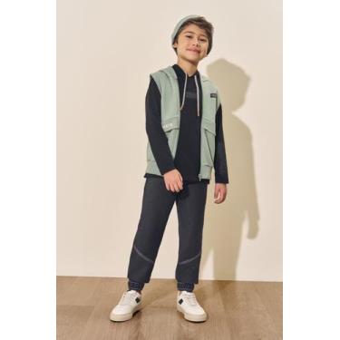 Imagem de Calça Jogger Infantil Menino com Recorte Preto Divertto - Diverto, Pre