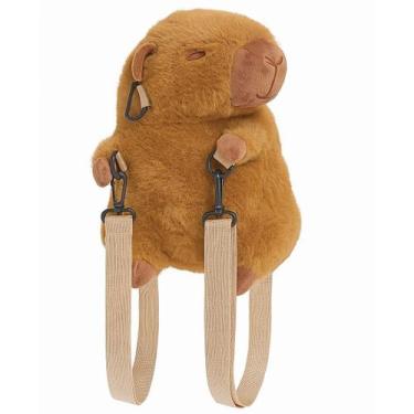 Imagem de Mochila Bolsa Capivara Pelúcia Fofa 25CM Com Alças Infantil - Capilove