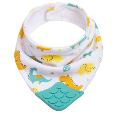 Imagem de Babador Bandana Com Mordedor Infantil Bebê - Buba, Dino