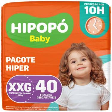 Imagem de Fralda Hipopó Baby Tamanho XXG Pacote Hiper 40 Unidades Descartáveis