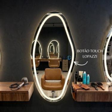 Imagem de Espelho Lopazzi Brisa Led Jateado 90x60 Lapidado P/ Sala,Banheiro,Barb