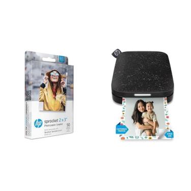 Imagem de Impressora de Fotos HP Sprocket 2x3" Instantânea Bluetooth Preta
