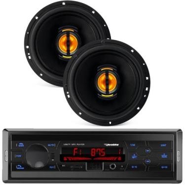 Imagem de Kit Par Falante 6 Pol Jb6 Flex Leson + Rádio Mp3 Bluetooth - Le Son
