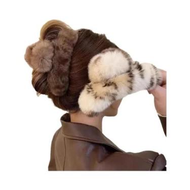 Imagem de Grande Presilha De Cabelo De Pelúcia Para Mulheres, Estilo Outono Inve