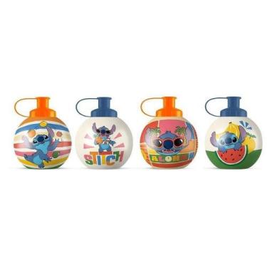 Imagem de Kit 4 Squeezes Bola Stitch 500ML Polietileno Infantil Azul Tiba