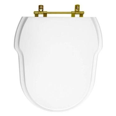 Imagem de Assento Sanitario Hampton Branco Para Vaso Incepa Com Ferragem Dourada