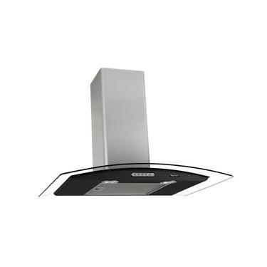 Imagem de Coifa de Parede Terim Vidro Curvo Duto Slim Inox 80cm Black com Led 220V