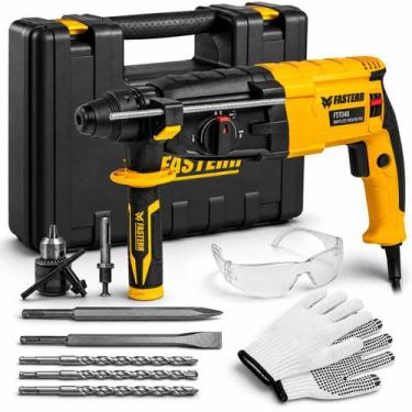 Imagem de Kit Martelete Perfurador Rompedor Profissional 820W Com Acessórios - F