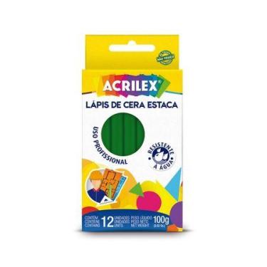 Imagem de Giz de cera estaca verde 12 unidades 511 - Acrilex
