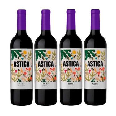 Imagem de Kit 4 Garrafas Vinho Argentino Trapiche Astica Malbec 750ml