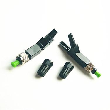 Imagem de Pacote com 100 cabos FTTH FC/APC de fibra óptica adaptador conector rápido modo único para rede CATV (100 peças verde preto)