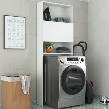 Imagem de Armário Lavanderia 2 Portas Nina Multimóveis Branco