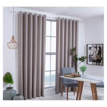 Imagem de Cortina Para Sala Quarto Naturalle Kazzan 4,00 x 2,60 m Bege Com Ilhós