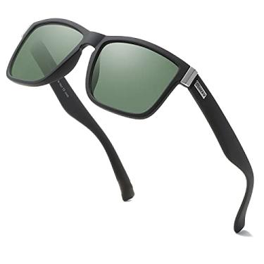 Imagem de DUBERY Óculos de sol polarizados vintage para homens e mulheres óculos de sol quadrados retrô D518, Black Frame/G15 Lens
