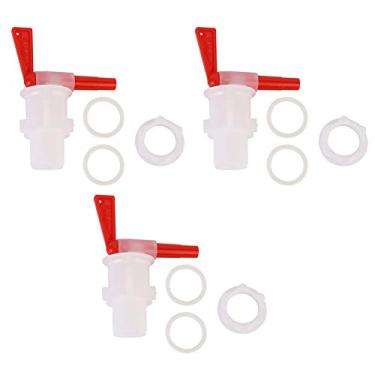 Imagem de Balde de engarrafamento de plástico 3 peças torneira para fabricação de cerveja doméstica balde de engarrafamento de cerveja torneira vermelha de plástico torneira de substituição para cerveja caseira