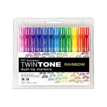 Imagem de Canetas-Pincel Ponta Dupla, Multicor, 12 unidades, Tombow, 61526