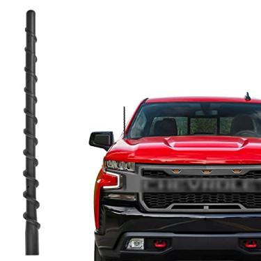 Imagem de Antena à prova de lavagem de carro para acessórios Chevy Silverado e GMC Sierra (2009-2025) | Antena de substituição curta direta espiral de 23 cm (rosca M7)