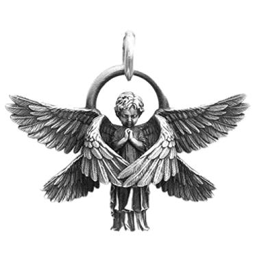 Imagem de colar do amuleto do anjo - Colar com anjo Amuleto asanjo - Colar Anjo Serafim Oração, Colar Pingente Homens e Mulheres Casal Presente Sritob