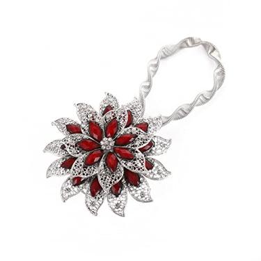 Imagem de 1 peça cortina magnética tieback mola fio de aço em forma de flor cortina magnética fivela clipe suporte de janela acessórios, p, 1 peça