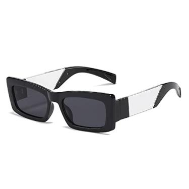 Imagem de Óculos de sol de armação de bloco de cor quadrado pequeno óculos de sol elegantes para homens e mulheres, 3, tamanho único