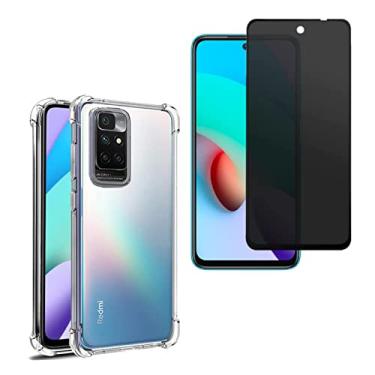 Imagem de Kit Capa Anti Impacto e Película Anti Spy Privacidade Xiaomi Redmi 10C Poco X4 Pro M4 Pro (Redmi 10)