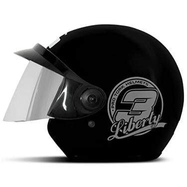 Imagem de CAPACETE ABERTO PRO TORK LIBERTY 3 SOLID PRETO TAM. 58 VIS. ESPELHADA