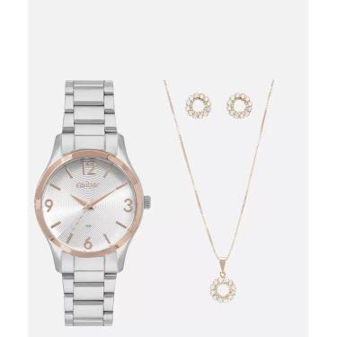 Imagem de RELÓGIO CONDOR FEMININO PRATEADO kIT COLAR E BRINCO