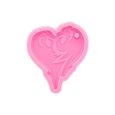 Imagem de Molde de coração de amor super brilhante moldes de chaveiro de resina molde de silicone para artesanato de resina epóxi argila polímero chaveiro pingente ferramenta de molde faça você mesmo suprimentos para fabricação de joias moldes de silicone