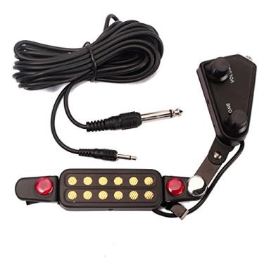 Imagem de HOYUJI 12 captadores de guitarra SoundHole, pré-amplificador magnético para guitarra acústica com controle de tom e volume, extensão de captador de guitarra elétrica, comprimento do cabo 3 m