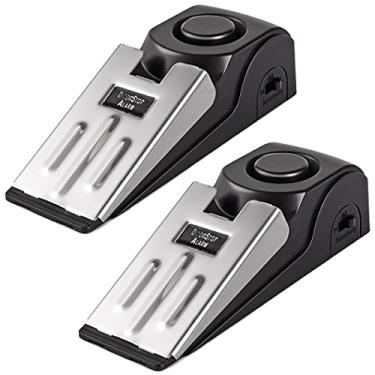 Imagem de Alarme de batente de porta, segurança de batente de porta para apartamento de viagem em casa com sirene de 120 DB, ferramenta de segurança portátil, pacote com 2