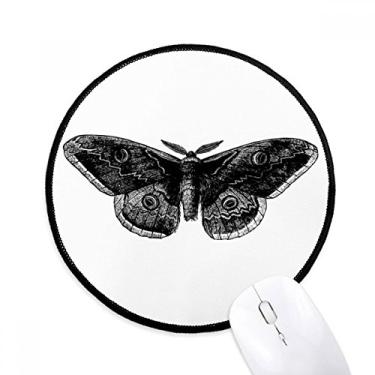 Imagem de DIYthinker Mouse pad Black Butterfly Pipa Desktop Office Tapete redondo para computador
