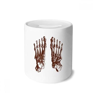 Imagem de DIYthinker Human Body Bone Foot Sketch Money Box Saving Banks Ceramic Coin Case Kids Adults