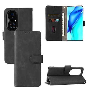 Imagem de For Huawei P50 Pro Solid Color Skin Feel Magnetic Buckle Horizontal Flip Texture PU Leather Case with Holder & Card Slots & Wallet