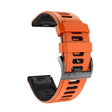 Imagem de HAZELS Pulseiras de silicone para relógio inteligente para Garmin Fenix 7X 7 6X 6 Pro 3HR Release 22 26mm Quick Easyfit Watch Band Correa (Cor: Laranja, Tamanho: 26mm Garmin Enduro)