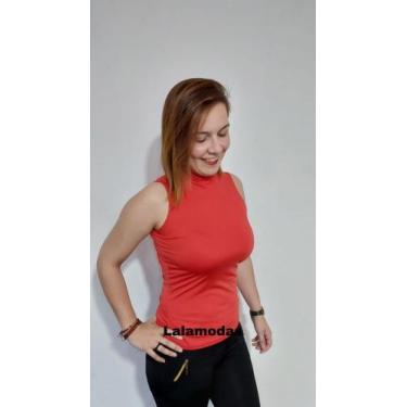 Imagem de Regata Feminina Gola Alta Sem Manga/Ideal Para Trabalho/Parque/Look Es