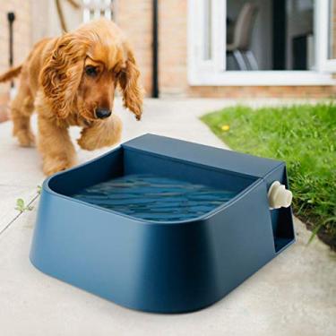 Imagem de PETLESO Água automática para cães, tigela de água automática para cães, gatos, pássaros, cabras para ambientes externos, pequenos animais, azul 2L