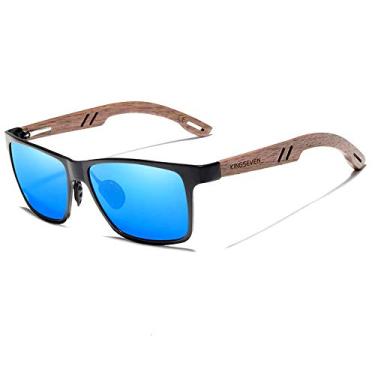 Imagem de Óculos de Sol Polarizados de Madeira Artesanal Kingseven Proteção uv400 W5507 (C4)