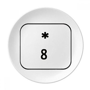 Imagem de Símbolo de teclado com 8 placas decorativas de porcelana salver louça de jantar