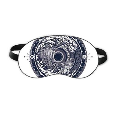 Imagem de Waves Compasso Circle Art Pattern Sleep Eye Shield Soft Night Vlindfold Shade Cover