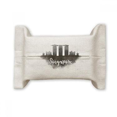 Imagem de Bolsa de linho de algodão para pintura de cidade, tinta de marca de cidade, suporte de capa de papel para lenços faciais