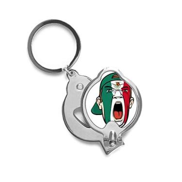 Imagem de Tesoura de cortar unhas com a bandeira do México em aço inoxidável